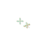 Enamel Cross Stud Earrings in Mink Enamel Gold