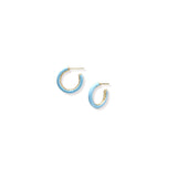 Eclipse Hoop Earrings Light Blue Enamel Gold
