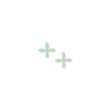 Enamel Cross Stud Earrings in Mink Enamel Gold