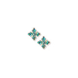 Cross Stud Earrings Abalone Shell Gold