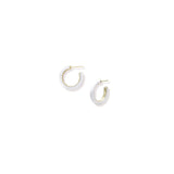 Eclipse Hoop Earrings White Enamel Gold