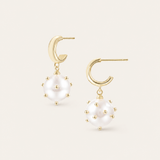 Carolina Mini Drop Earrings in Pearl