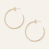 Heritage Cross Hoop Earrings in Gold