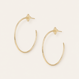 Heritage Cross Hoop Earrings in Gold