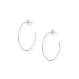 Heritage Cross Hoop Earrings in Silver