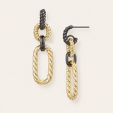 Legacy Link Statement Earrings in Gold/Black