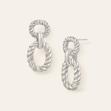 Heirloom Link Earrings in Silver