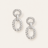 Heirloom Link Earrings in Silver