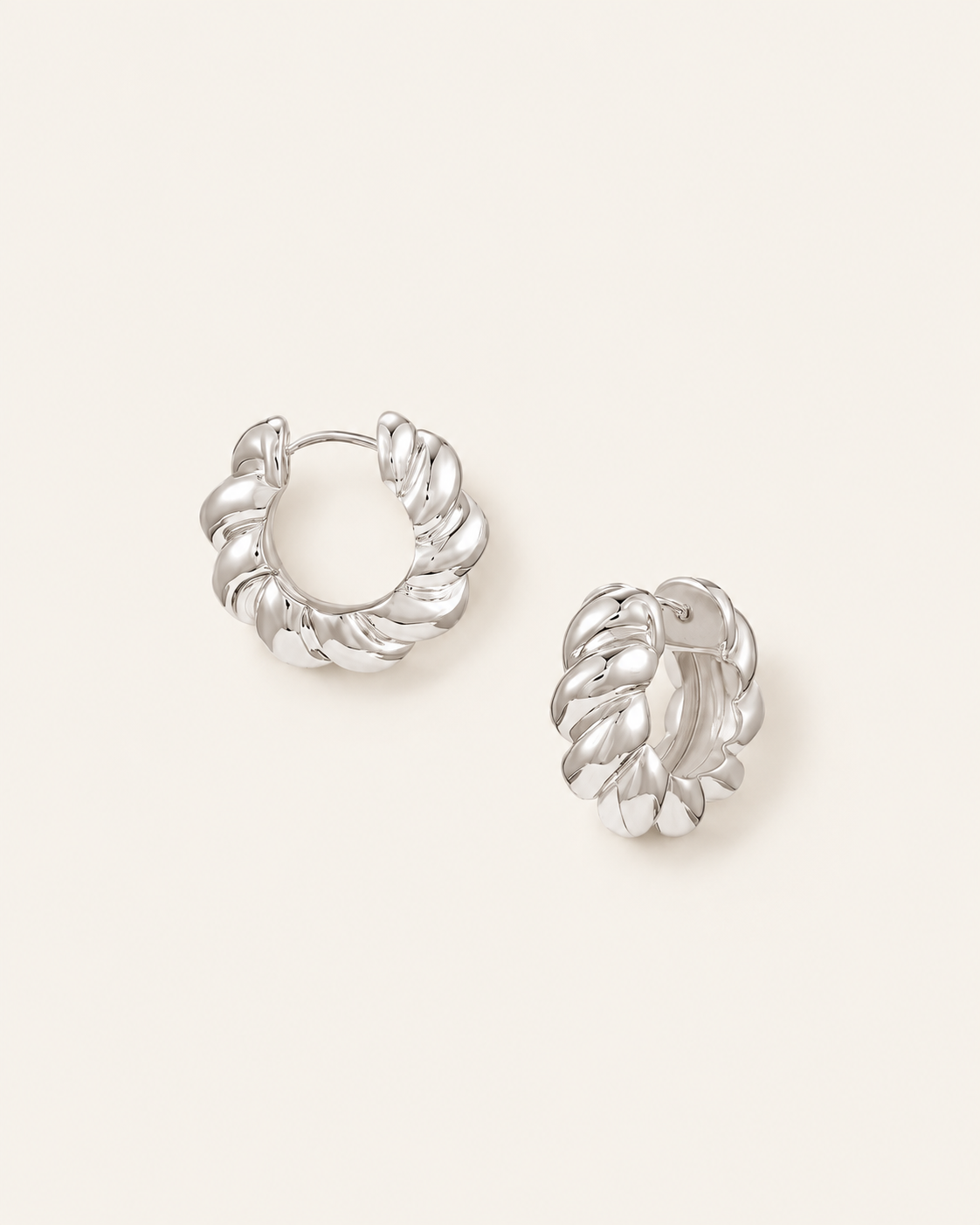 Heritage Mini Hoop Earrings in Silver