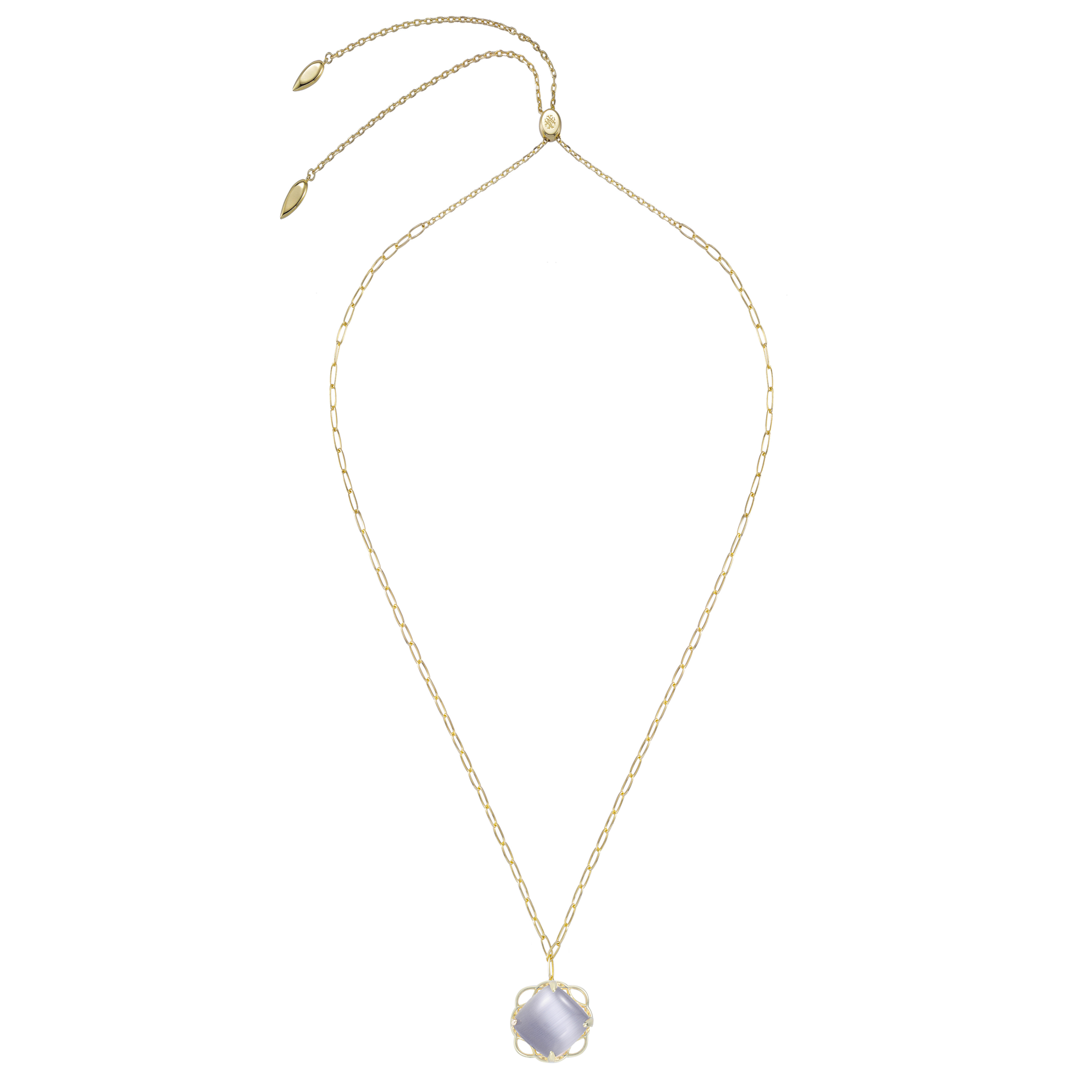 Shes A Gem Adjustable Necklace Slate Cats Eye Gold