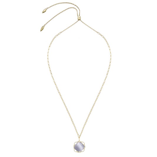 Shes A Gem Adjustable Necklace Slate Cats Eye Gold