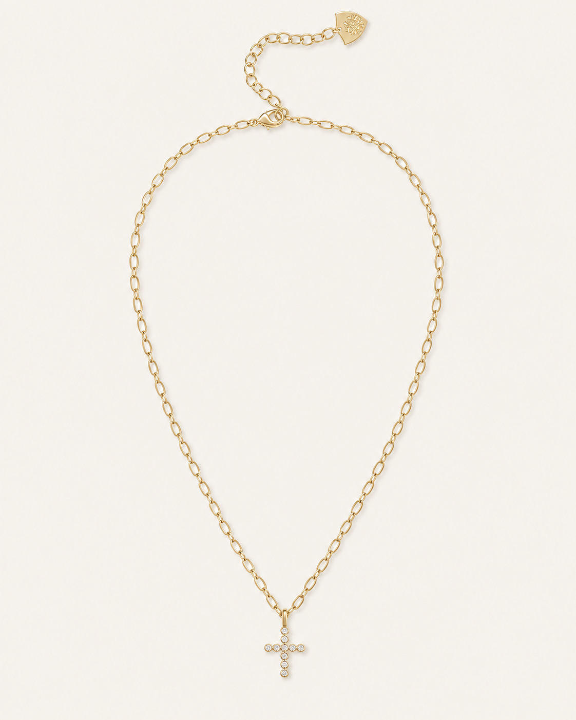 Legacy Cross Drop Necklace in Gold