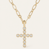 Legacy Cross Drop Necklace in Gold