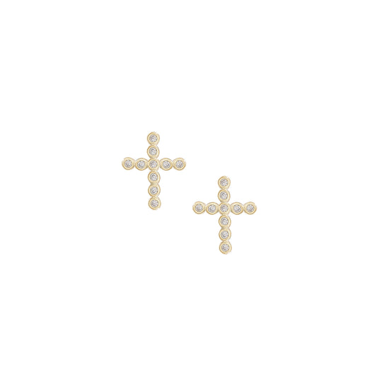 Legacy Cross Stud Earrings in Gold