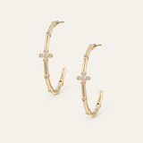 Legacy Cross Hoop Earrings in Gold