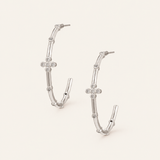 Legacy Cross Hoop Earrings in Silver