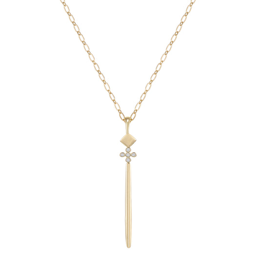 Legacy Cross Drop Necklace in Gold