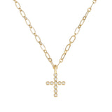 Legacy Cross Drop Necklace in Gold