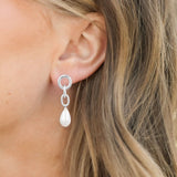 Allure Pearl Drop Earrings in Silver