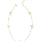 Heritage Mini Cross Station Necklace in Gold