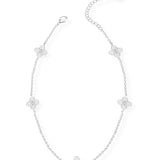 Heritage Mini Cross Station Necklace in Silver