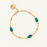 Botanic Station Bracelet in Gold, Malachite
