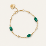 Botanic Station Bracelet in Gold, Malachite