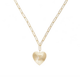 Adorned Heart Initial Necklaces in Gold
