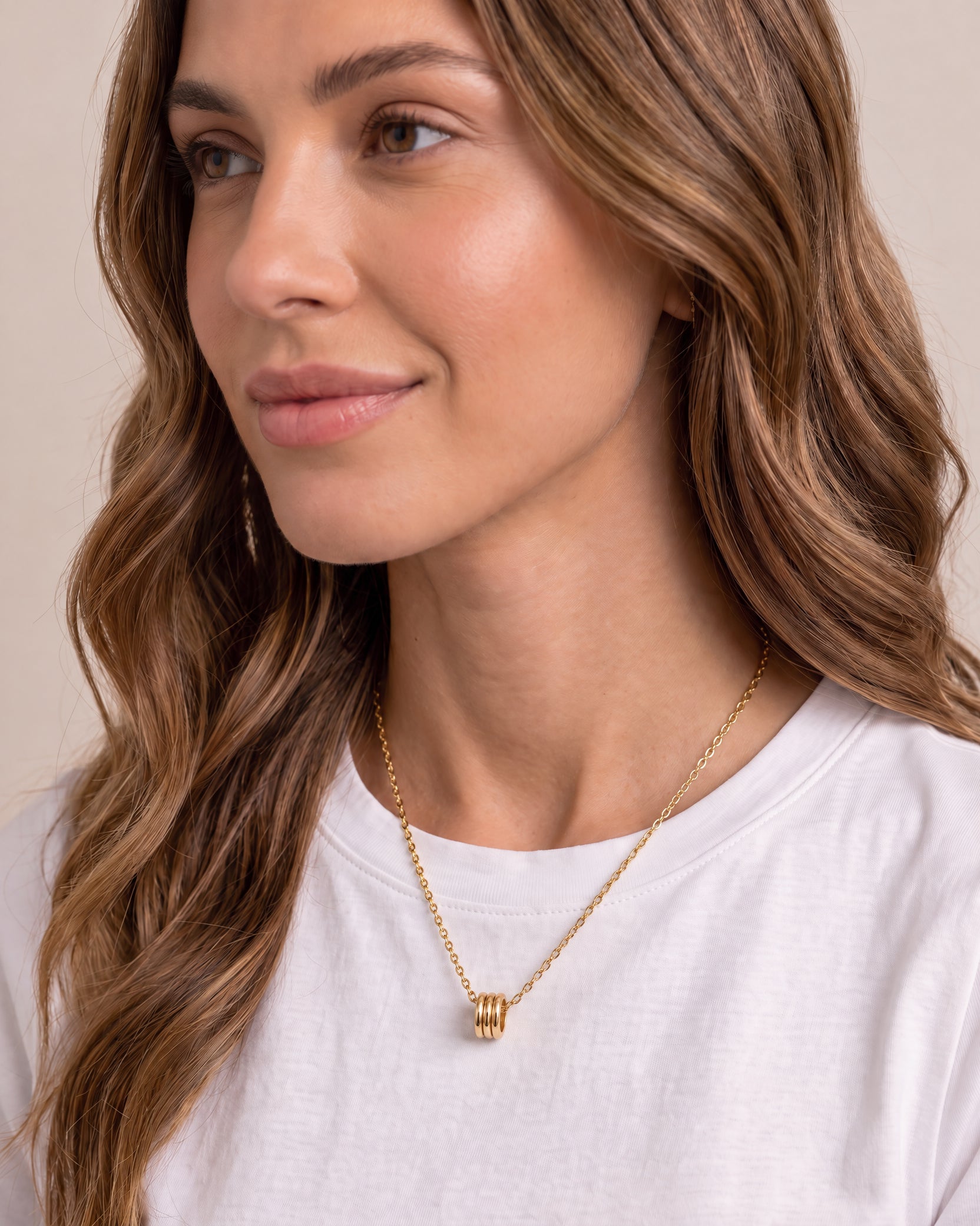 Strata Drop Necklace Gold