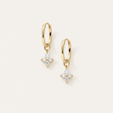 Legacy Charm Hoop Earrings in Gold, CZ
