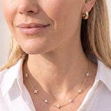 Carry On Cross Necklace in Gold, Pearl
