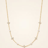 Carry On Cross Necklace in Gold, Pearl