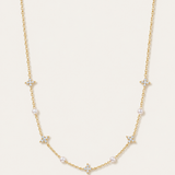 Carry On Cross Necklace in Gold, Pearl