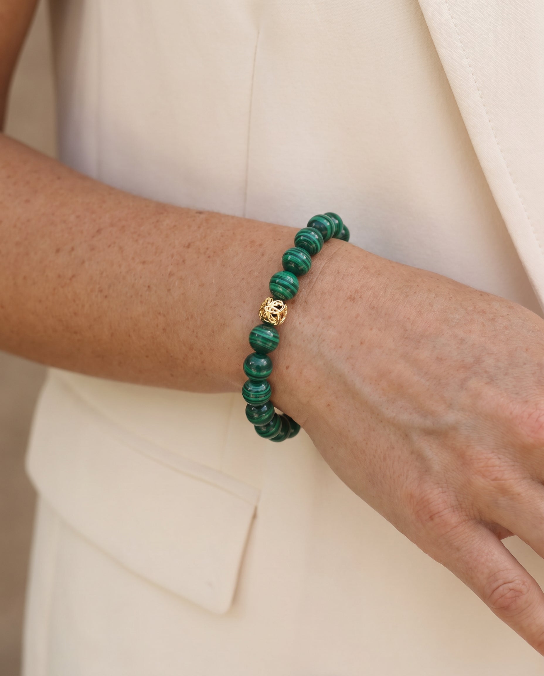 Heritage Stretch Bracelet in Malachite