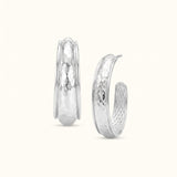 Reflection Hoop Earrings in Silver