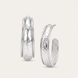 Reflection Hoop Earrings in Silver