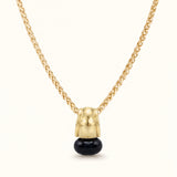 Midnight Tide Pendant Necklace in Gold, Black Pearl