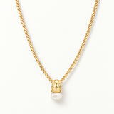 Midnight Tide Pendant Necklace in Gold, Pearl
