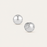 Eclipse Ball Huggie Earrings in Silver