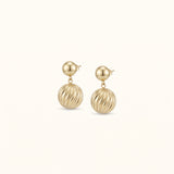 Eclipse Ball Drop Earrings in Gold