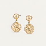 Eclipse Ball Drop Earrings in Gold