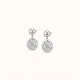 Eclipse Ball Drop Earrings in Silver