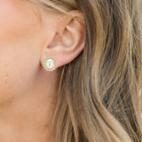 Allure Stud Earrings in Ivory Pearl/Gold