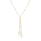 Adorned Pearl Lariat Necklace