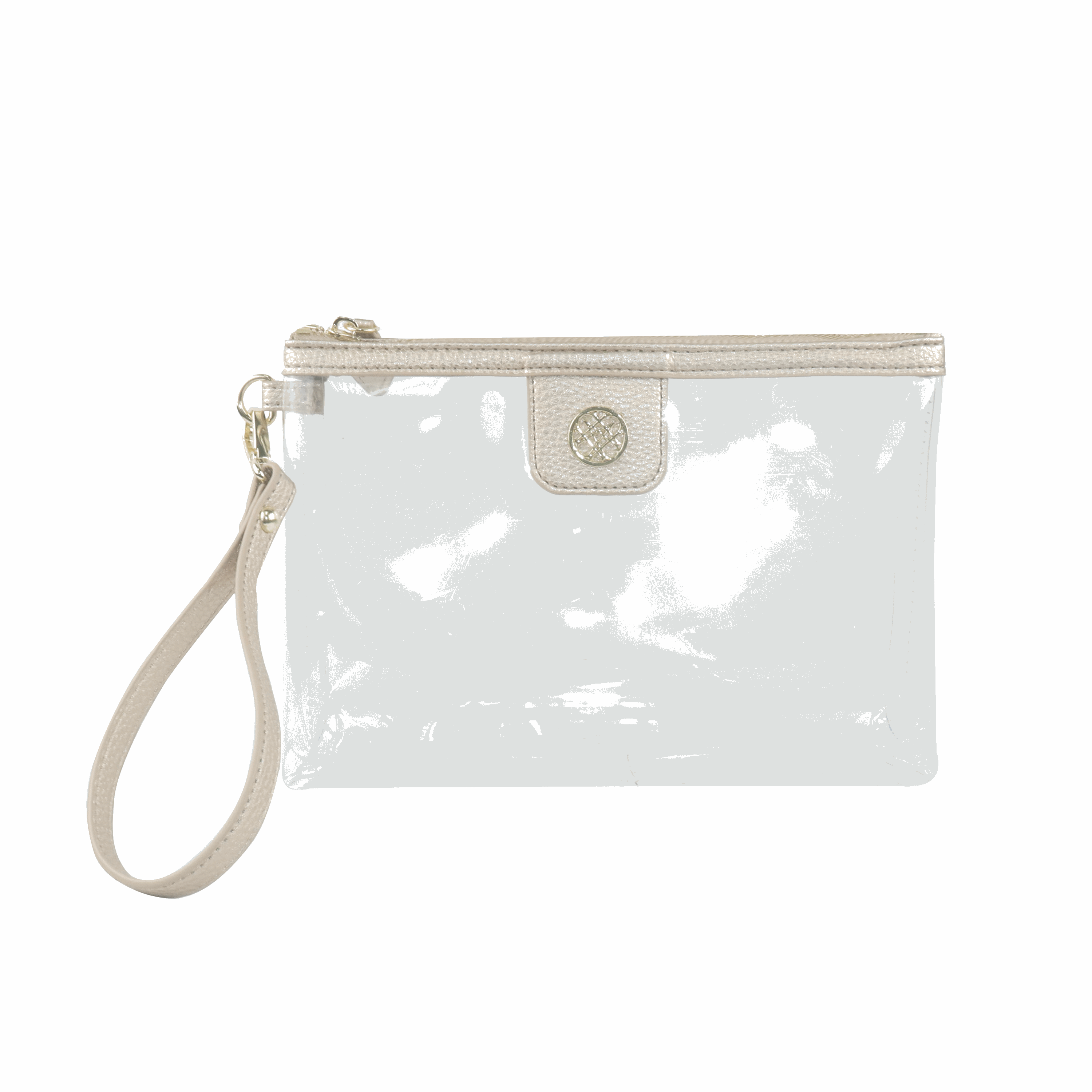 Clearly Fabulous Clear Wristlet in Gold Metallic