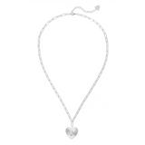 Adorned Heart Initial Necklace in Silver
