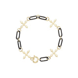 Enchanted Cross Link Bracelet in Gunmetal/Gold