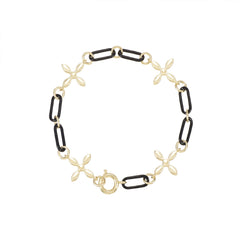 Enchanted Cross Link Bracelet in Gunmetal/Gold