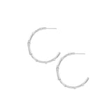 Legacy Cross Hoop Earrings in Silver