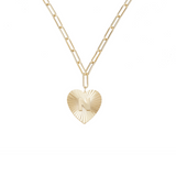 Adorned Heart Initial Necklaces in Gold